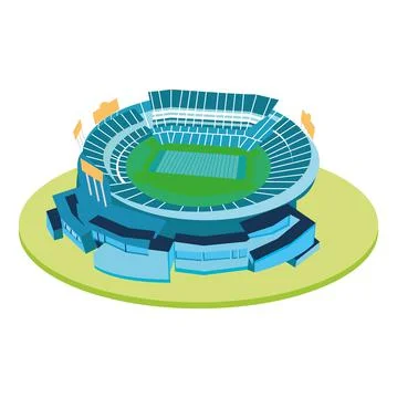 Isolated 3d colored soccer stadium Stock Illustration