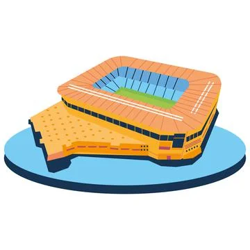 Isolated 3d colored soccer stadium Stock Illustration