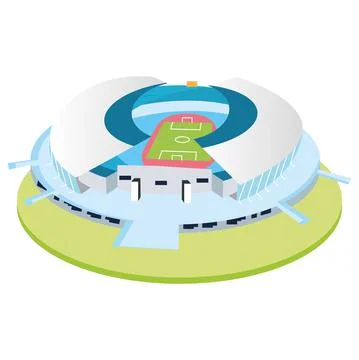 Isolated 3d colored soccer stadium Stock Illustration