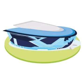 Isolated 3d colored soccer stadium Stock Illustration
