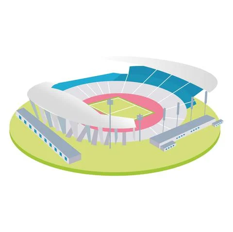 Isolated 3d colored soccer stadium Stock Illustration