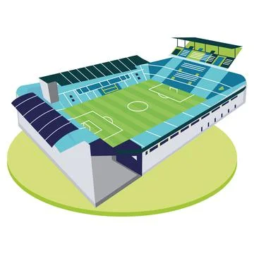 Isolated 3d colored soccer stadium Stock Illustration