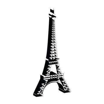 Isolated 3d eiffel tower landmark Vector Stock Illustration