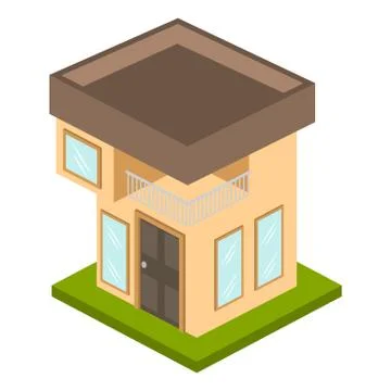 Isolated 3d house modern building Ilustración de archivo