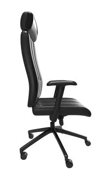 Isolated 3D illustration, Side View of Boss Chair on White Background. Stock Illustration