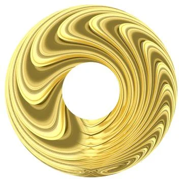 Isolated 3D image of a golden ring on a white background. Beautiful texture  Stock Illustration