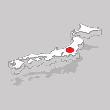 Isolated 3d map with the flag of Japan Stock Illustration