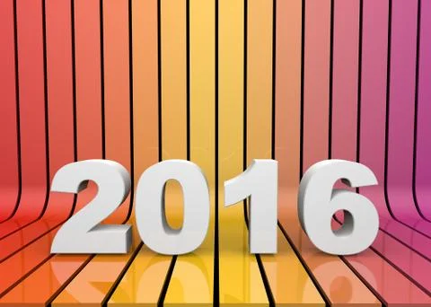 Isolated 3D number of 2016 Stock Illustration