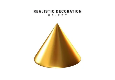 Isolated 3d object Shapes Cone Geometric. Stock Illustration