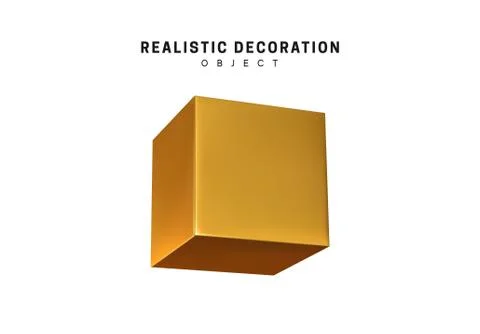 Isolated 3d object Shapes cube and geometric block, square. Stock Illustration
