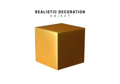 Isolated 3d object Shapes cube and geometric block, square. Stock Illustration