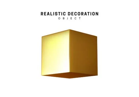 Isolated 3d object Shapes cube and geometric block, square. Stock Illustration