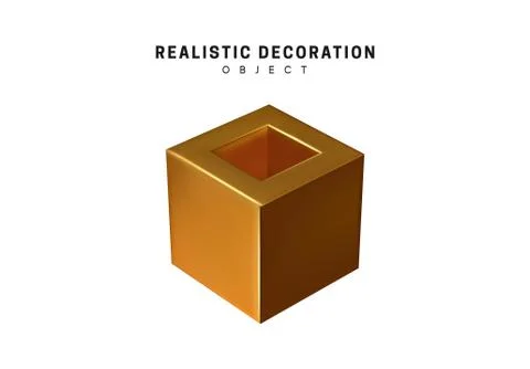 Isolated 3d object Shapes cube and geometric block, square. 스톡 일러스트