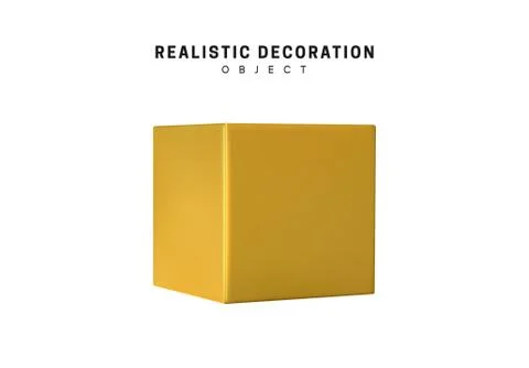Isolated 3d object Shapes cube and geometric block, square. 库存插图