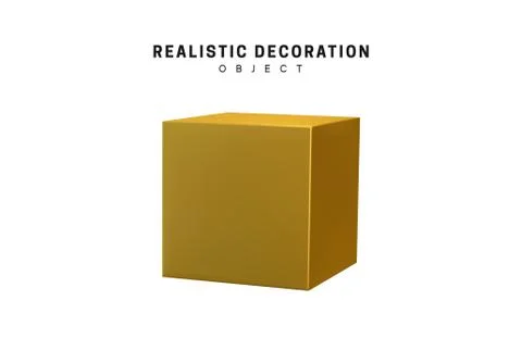 Isolated 3d object Shapes cube and geometric block, square. Stockillustratie