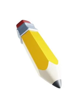 Isolated 3d pencil Stock Illustration