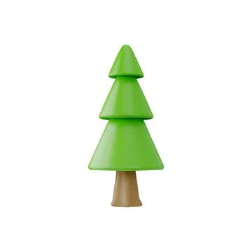 Isolated 3D pine tree for travel and nature graphics. Stock Illustration