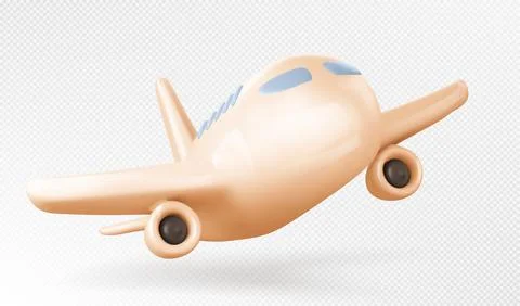 Isolated 3d plane vector, jet flight and travel Stock Illustration