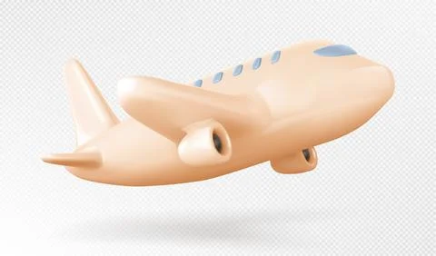 Isolated 3d plane vector, jet flight and travel Stock Illustration