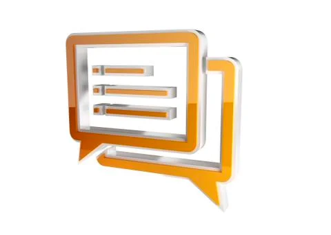 Isolated 3D Plastic Chat Icon Illustrazione stock