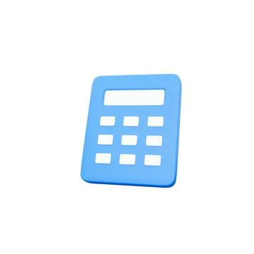 Isolated 3d render of calculator. 3d rendering calculator icon on white 스톡 일러스트