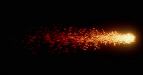 Isolated 3d render of fire flames for rocket engine exhaust bursting Stock Footage 220332715