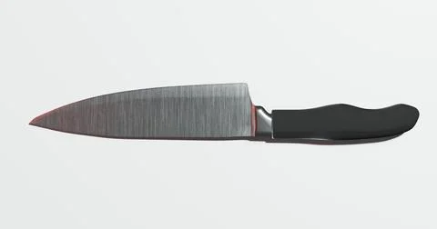 Isolated 3d render of kitchen chef knife for cook profession or culinary cu.. Illustrazione stock