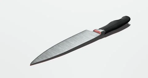 Isolated 3d render of kitchen chef knife for cook profession or culinary cu.. Illustrazione stock