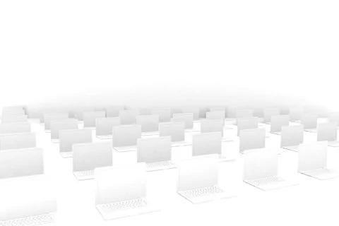 Isolated 3D render laptop computer. White color ,white background Stock Illustration