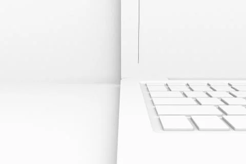 Isolated 3D render laptop computer. White color ,white background イラスト素材
