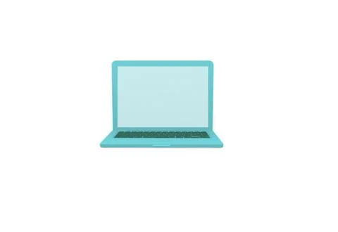 Isolated 3D render laptop computer. Green color ,white background Stock Illustration