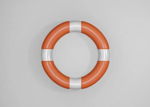 Isolated 3d render of life buoy for saving concepts. Illustrazione stock