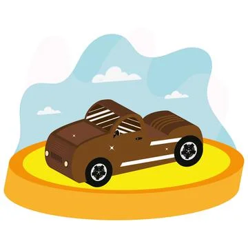 Isolated 3d render of a racing car Vector Stock Illustration