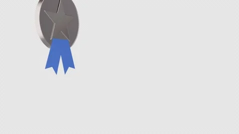 Isolated 3D Silver Medal Animation for Video Overlay 4K Vídeos de archivo 333401744