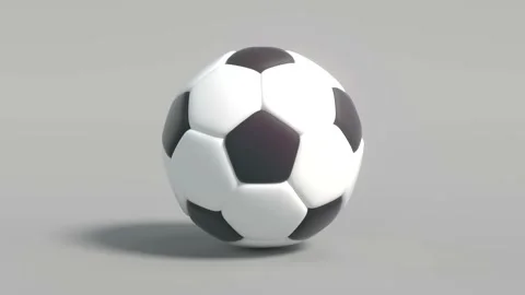 Isolated 3D Soccer Ball rolling from a side perspective Stock Footage 159534019