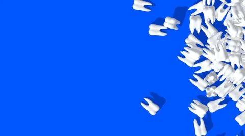 Isolated 3D Tooth on Blue Background Stock Illustration