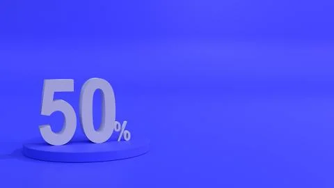Isolated 50% off 3d render object for eCommerce sale in 3d illustration イラスト素材