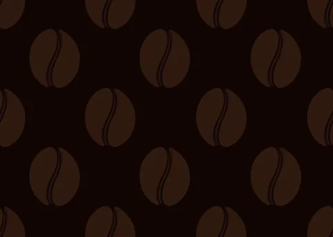 Isolated abstract coffee beans seamless texture Morning drink background. Cafe Illustrazione stock