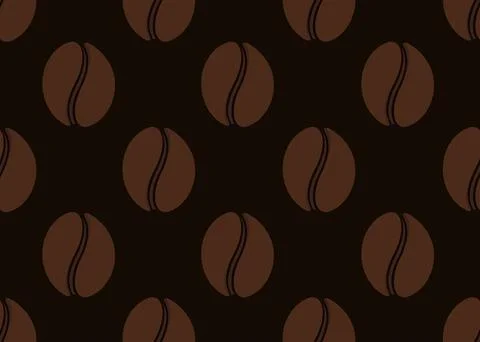 Isolated abstract coffee beans seamless texture Morning drink background. Cafe Stock Illustration