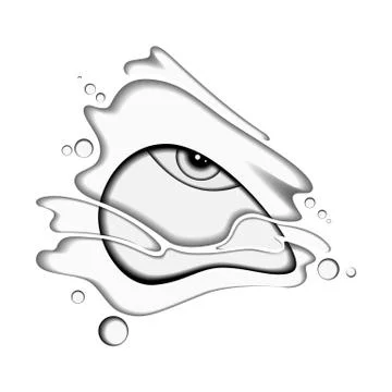 Isolated abstract eye on white background. Artwork for posters, decoration Stock Illustration