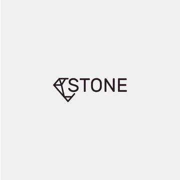 Isolated abstract gemstone black vector logo. Jewel abstract logotype. Faceted イラスト素材