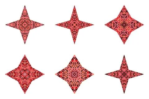 Isolated abstract geometrical polygonal triangle star symbol set Stock Illustration