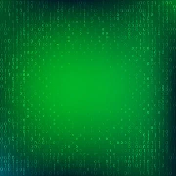 Isolated abstract green color binary code fall background, programming element イラスト素材