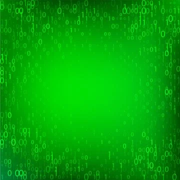 Isolated abstract green color binary code fall background, programming element 스톡 일러스트