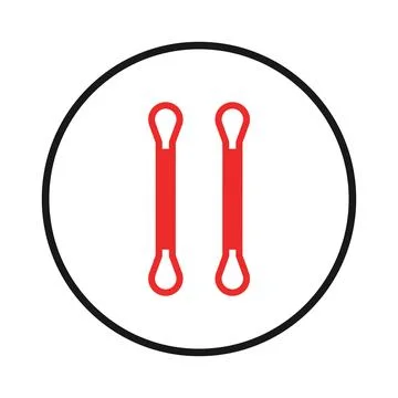Isolated abstract pair of red stylized links against clean white background.. Ilustração Stock