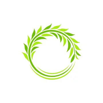 Isolated abstract round shape green color plant vector logo. Wheat ear logotype 스톡 일러스트