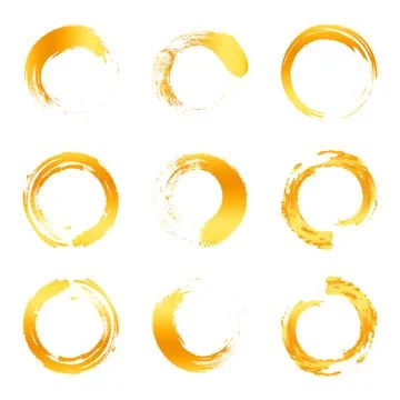 Isolated abstract round shape orange color logo collection, sun logotype set 스톡 일러스트