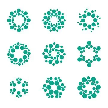 Isolated abstract round shape winter logo set on white background. Green color Stock Illustration