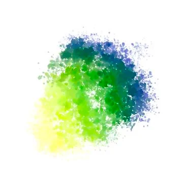 Isolated abstract spot blot gradient blue, green, yellow color white backgrou Stock Illustration
