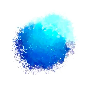 Isolated abstract spot blot gradient sea color, azure cyan, blue, dark blue w Illustrazione stock